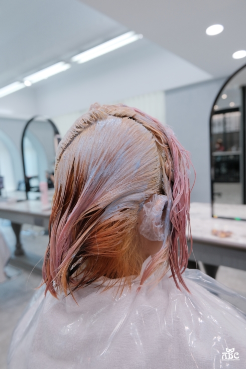 竹北髮廊GENIC評價價位剪髮染髮|粉紫色特殊色漂髮粉霧色仙女髮色韓系